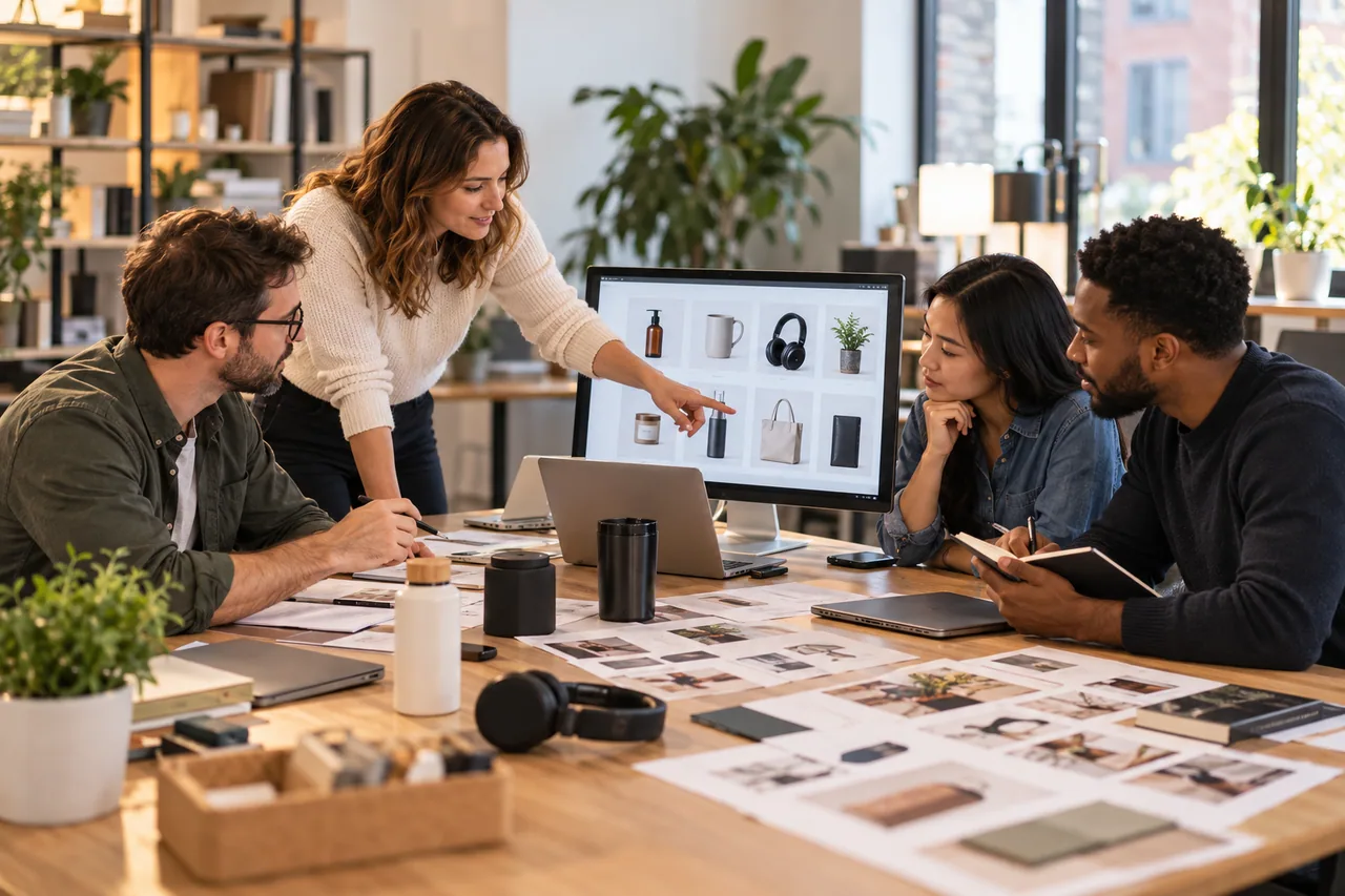 Affiliate content publishers reviewing product recommendation content.